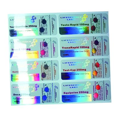 OEM 약물 치료 보틀 레이블, 80gsm 종이 보호 홀로그램 스티커