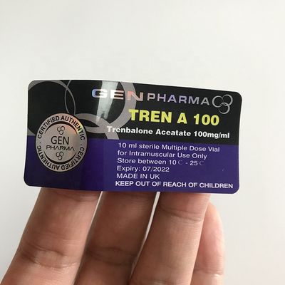 25x60mm 스테로이드 물약병 브랜드 반대 가짜 은 전문자필 스티커