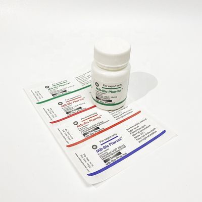 반대 가짜 정제 병 라벨, 매트 엷은 조각 모양 약물 라벨 스티커